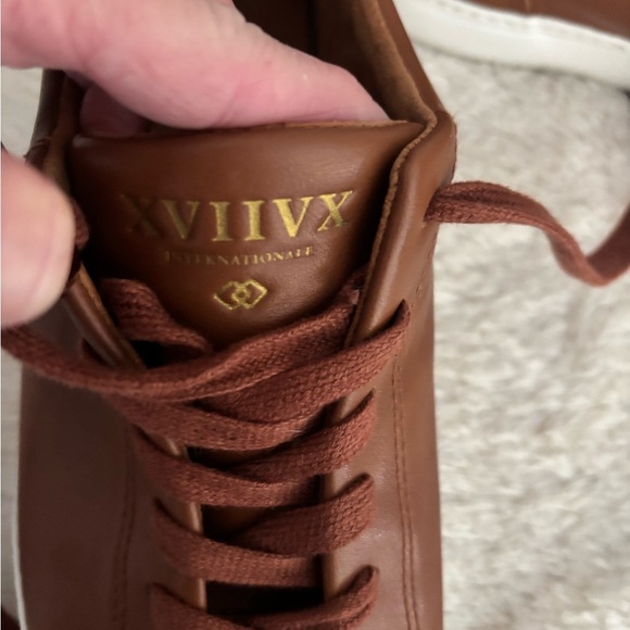 ASOS DESIGN lace up sneakers in tan faux leather Size 9 - Picture 7 of 11